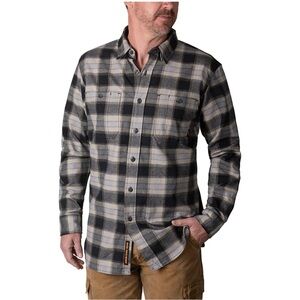 Walls Longhorn Midweight Flannel,large, Black and tan plaid,work,outdoor